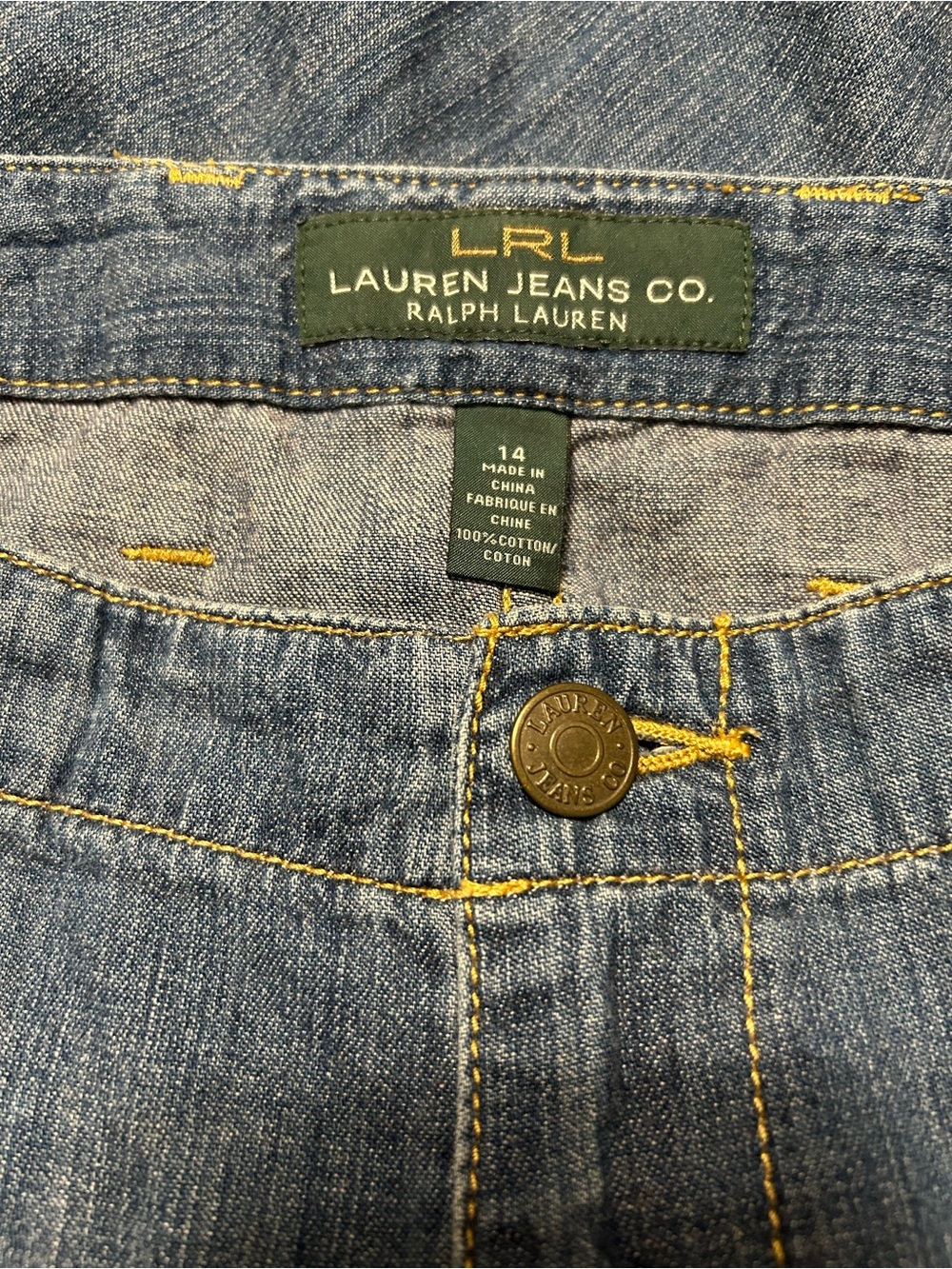 Ralph Lauren Blue Denim Flared Skirt - Picture 3 of 5